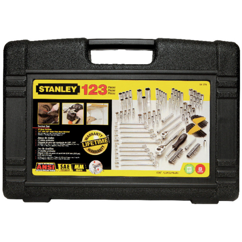 94374-ST Juego De Copas Cuadrante 1/4-3/8 123pz Stanley con Envío Gratis