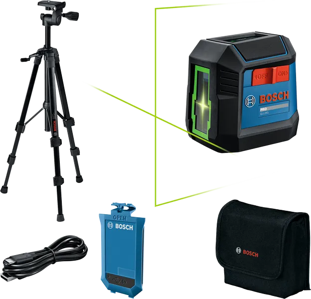 Nivel Laser + Bateria USB Linea Verde Bosch GLL2XG-LI+BATERIA ¡PROMOCIÓN FERIA FERRETERA!