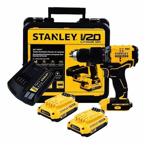 Taladro Percutor 1/2" 20V Brushless STANLEY SBD715C2K-B3 + Bolsa para Herramientas STANLEY STST512114LA | ¡Promoción Especial!